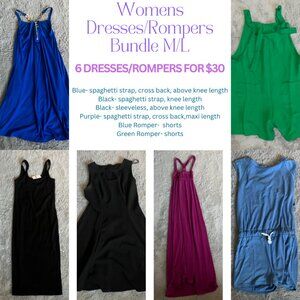 6 Womens M/L Dress/Romper Bundle